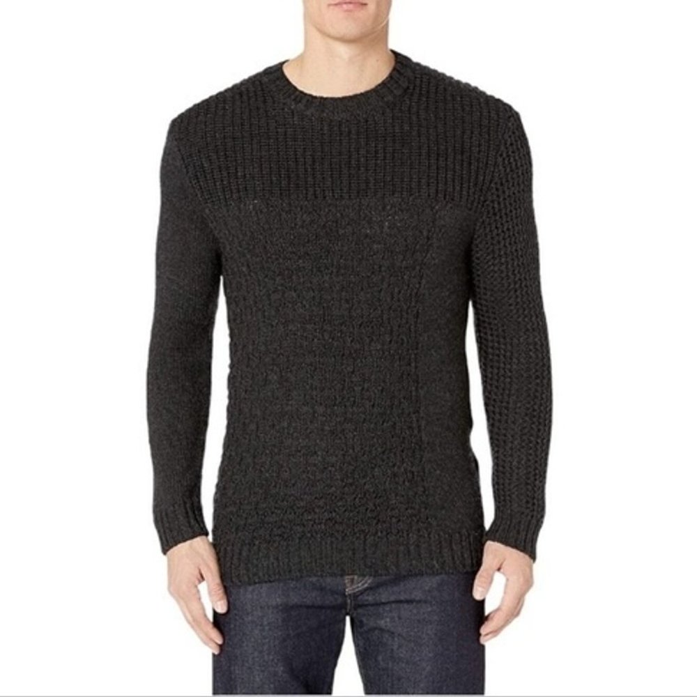 BALDWIN Tierney Crew Neck Wool Sweater Cable Knit Sweater - Grey - Large - NWT